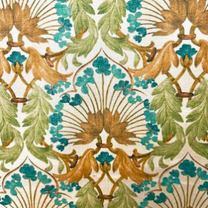 Woodard Antique Floral Blue and Gold Patterned Home Decor Fabric
