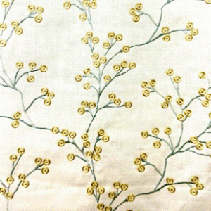 Conservationist Dandelion Yellow Embroidery Floral Patterned Home Decor Fabric