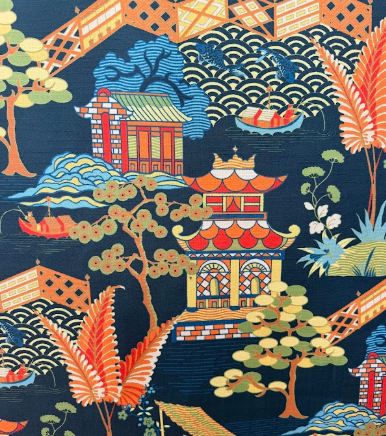 Tao Peacock Asian Oriental Patterned Home Decor Fabric