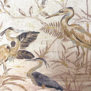 Heron Natural Beige Patterned Home Decor Fabric