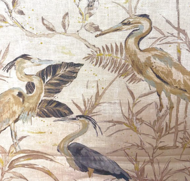 Heron Natural Beige Patterned Home Decor Fabric