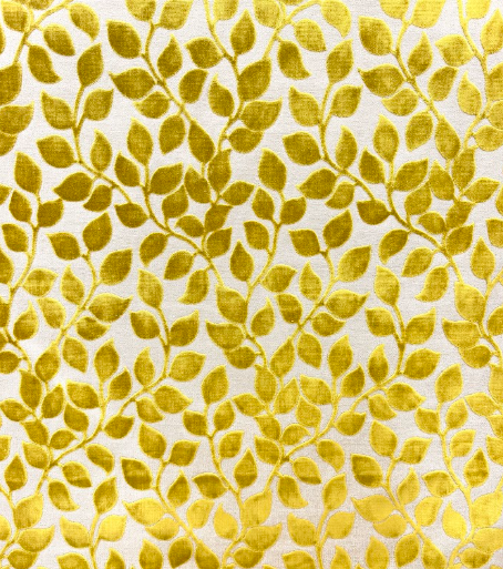 Lovely Leaf Velvet Golden Patterned Upholstery Fabric