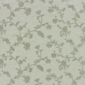 Kirian Celadon Sheer Leaf Patterned Drapery And Multipurpose Fabric Platinum Collection By Richloom
