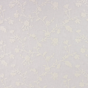 Kirian Cream Sheer Leaf Patterned Drapery And Multipurpose Fabric Platinum Collection By Richloom
