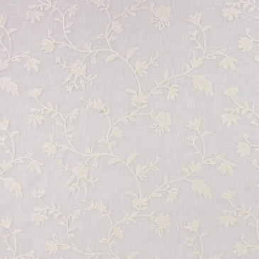 Kirian Cream Sheer Leaf Patterned Drapery And Multipurpose Fabric Platinum Collection By Richloom