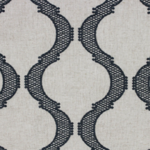 Colina Indigo Embroidery Patterned Multipurpose Fabric Platinum Collection By Richloom
