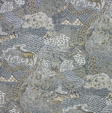 Cranbrook Slate Patterned Multipurpose Fabric Platinum Collection By Richloom