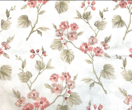 Oleander Coral Embroidery Home Decor Fabric Select Home Collection By Swavelle